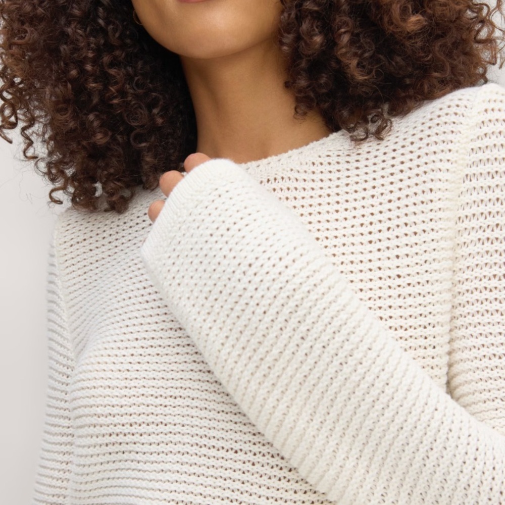 Everlane Cream Crew Neck Sweater - Picture 2 of 8